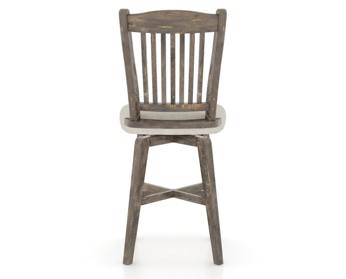 Canadel Champlain Swivel Counter Stool 7232 in TB Fabric and 08 Shadow, back view