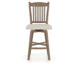 Canadel Champlain Swivel Counter Stool 7232 in TB Fabric and 25 Pecan Washed, front view