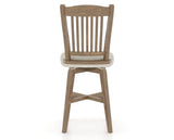 Canadel Champlain Swivel Counter Stool 7232 in TB Fabric and 25 Pecan Washed, back view