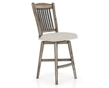 Canadel Champlain Swivel Counter Stool 7232 in TB Fabric and 72 Heritage Nature, three-quarter view