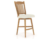 Canadel Champlain Swivel Counter Stool 7232 in TW Fabric and 01 Honey Washed, three-quarter view
