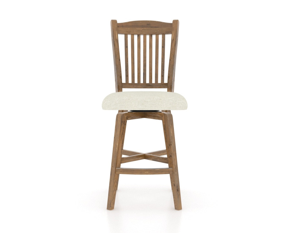 Canadel Champlain Counter Stool 7232 in Oak Washed and Fabric TW, front view