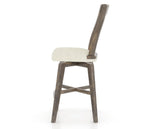 Canadel Champlain Swivel Counter Stool 7232 in TW Fabric and 08 Shadow, side view