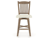 Canadel Champlain Swivel Counter Stool 7232 in TW Fabric and 25 Pecan Washed, front view