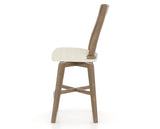 Canadel Champlain Swivel Counter Stool 7232 in TW Fabric and 25 Pecan Washed, side view
