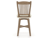 Canadel Champlain Swivel Counter Stool 7232 in TW Fabric and 25 Pecan Washed, back view