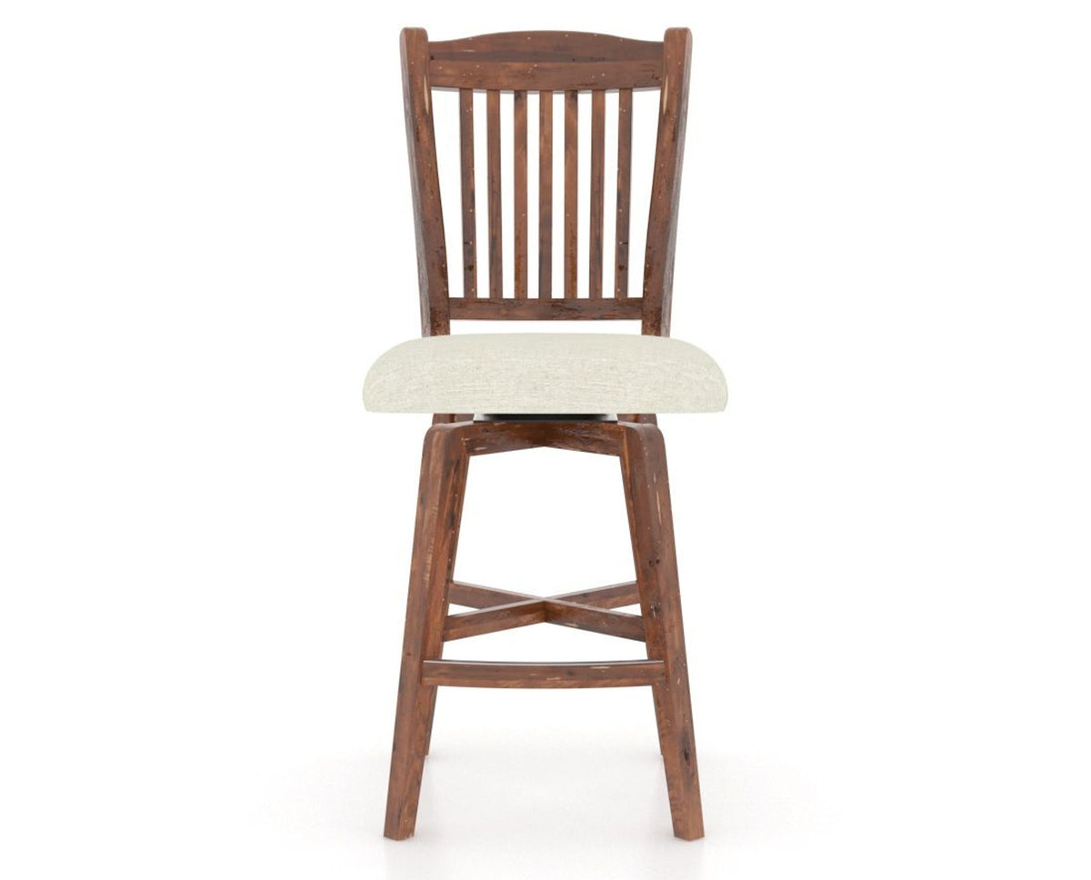 Canadel Champlain Swivel Counter Stool 7232 in TW Fabric and 33 Spice Washed, front view