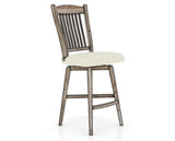 Canadel Champlain Swivel Counter Stool 7232 in TW Fabric and 72 Heritage Nature, three-quarter view