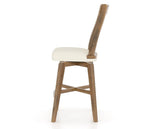 Canadel Champlain Swivel Counter Stool 7232 in YJ Faux Leather and 03 Oak Washed, side view