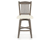 Canadel Champlain Swivel Counter Stool 7232 in YJ Faux Leather and 08 Shadow, front view