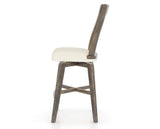 Canadel Champlain Swivel Counter Stool 7232 in YJ Faux Leather and 08 Shadow, side view