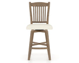 Canadel Champlain Swivel Counter Stool 7232 in YJ Faux Leather and 25 Pecan Washed, front view