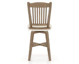 Canadel Champlain Swivel Counter Stool 7232 in YJ Faux Leather and 25 Pecan Washed, back view