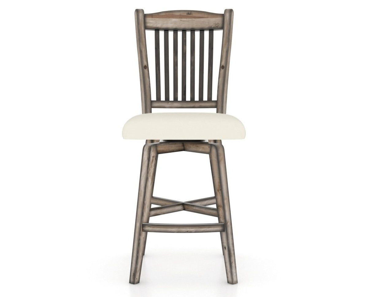 Canadel Champlain Swivel Counter Stool 7232 in YJ Faux Leather and 72 Heritage Nature, front view