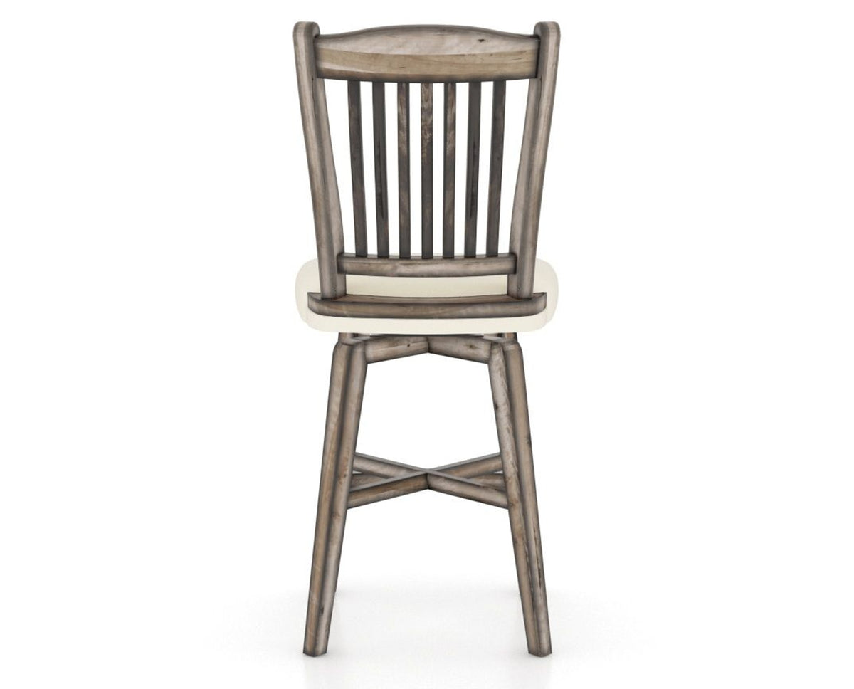 Canadel Champlain Swivel Counter Stool 7232 in YJ Faux Leather and 72 Heritage Nature, back view