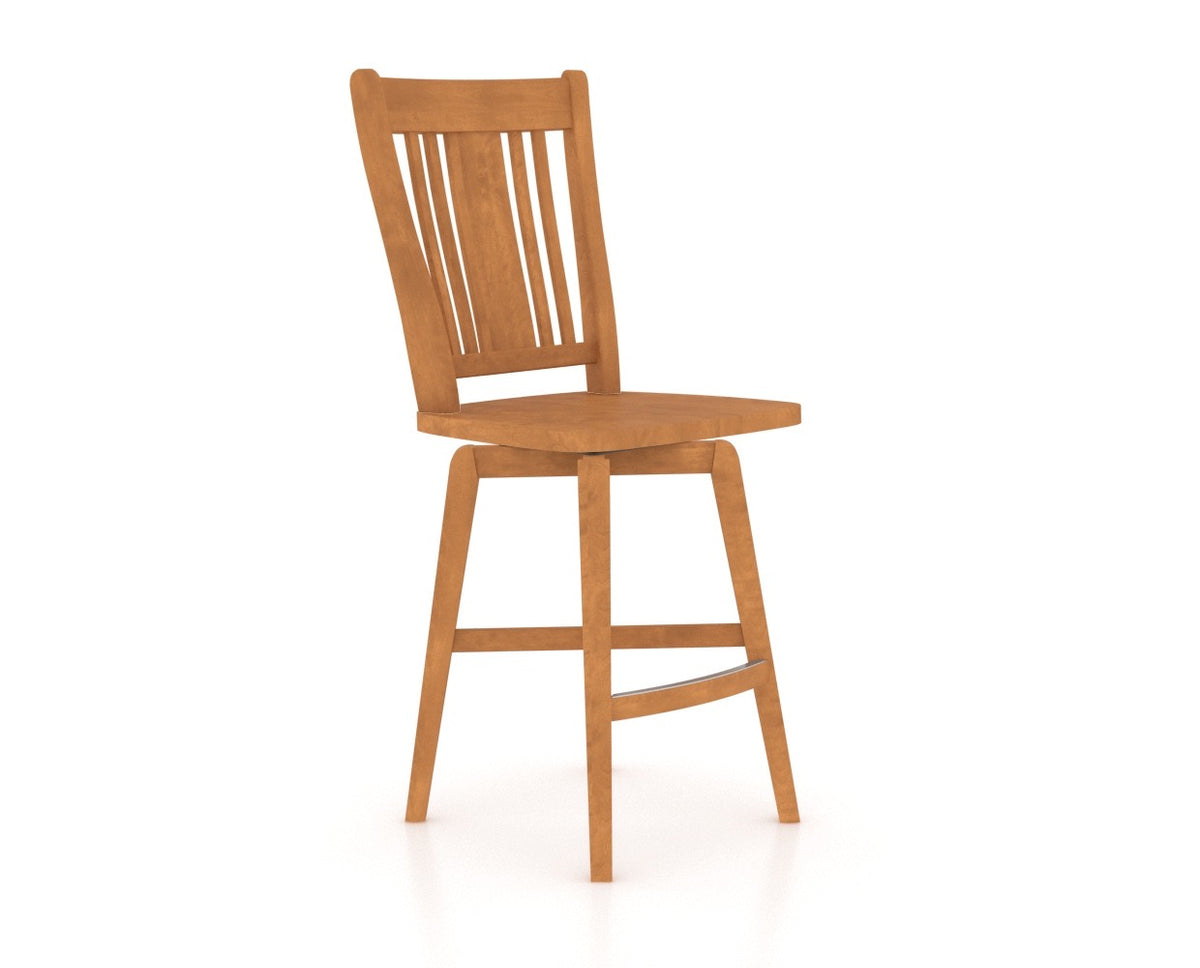 Canadel Swivel Counter Stool 7250 in Honey Washed, three-quarter view
