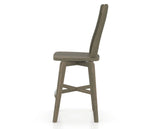 Canadel Swivel Counter Stool 7250 in Wood Seat and 08 Shadow, side view