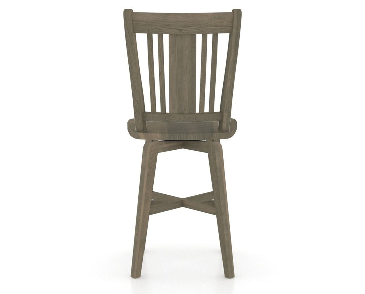 Canadel Swivel Counter Stool 7250 in Wood Seat and 08 Shadow, back view