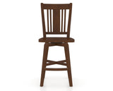 Canadel Swivel Counter Stool 7250 in Wood Seat and 19 Cognac Washed, front view