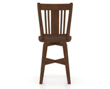 Canadel Swivel Counter Stool 7250 in Wood Seat and 19 Cognac Washed, back view