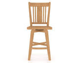 Canadel Swivel Counter Stool 7250 in Wood Seat and 20 Caramel Washed, front view