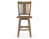Canadel Swivel Counter Stool 7250 in Wood Seat and 25 Pecan Washed, front view