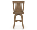 Canadel Swivel Counter Stool 7250 in Wood Seat and 25 Pecan Washed, back view