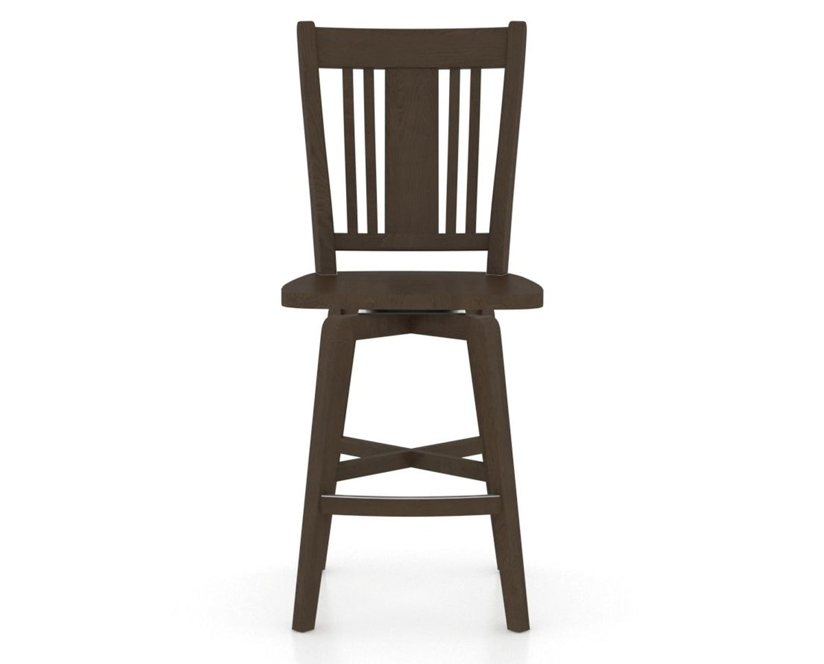 Canadel Swivel Counter Stool 7250 in Wood Seat and 29 Hazelnut Washed, front view