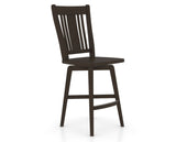 Canadel Swivel Counter Stool 7250 in Wood Seat and 59 Davy's Grey, three-quarter view