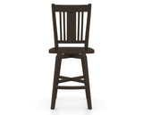 Canadel Swivel Counter Stool 7250 in Wood Seat and 59 Davy's Grey, front view