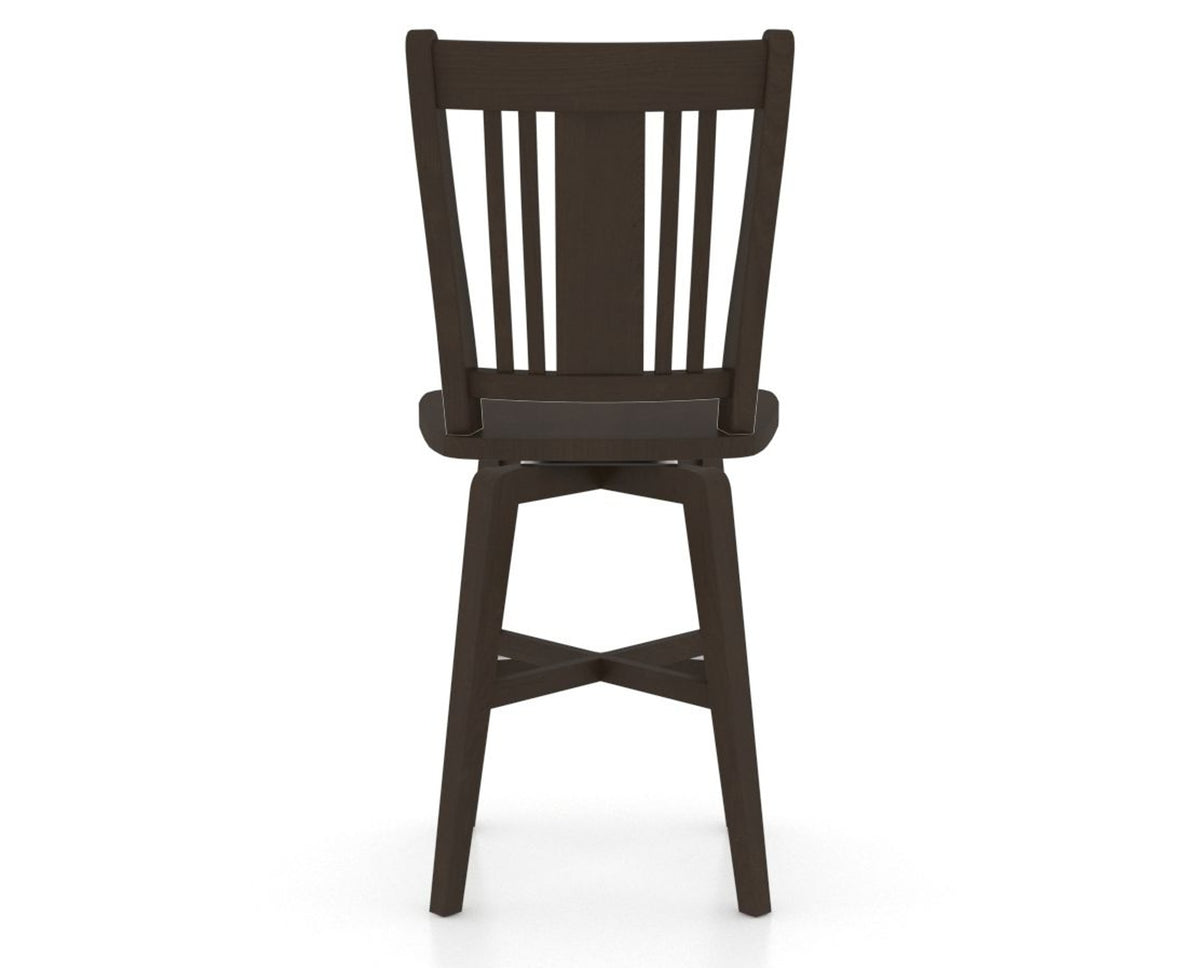 Canadel Swivel Counter Stool 7250 in Wood Seat and 59 Davy's Grey, back view