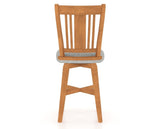 Canadel Swivel Counter Stool 7250 in 7C Fabric and 01 Honey Washed, back view