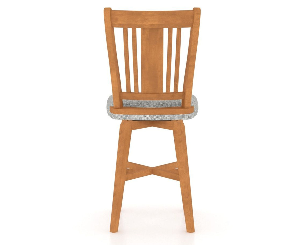 Canadel Swivel Counter Stool 7250 in 7C Fabric and 01 Honey Washed, back view