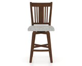 Canadel Swivel Counter Stool 7250 in 7C Fabric and 19 Cognac Washed, front view