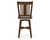 Canadel Swivel Counter Stool 7250 in 7C Fabric and 19 Cognac Washed, back view