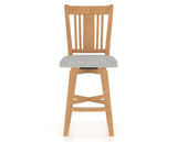 Canadel Swivel Counter Stool 7250 in 7C Fabric and 20 Caramel Washed, front view