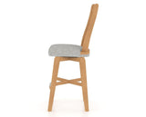Canadel Swivel Counter Stool 7250 in 7C Fabric and 20 Caramel Washed, side view