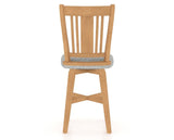 Canadel Swivel Counter Stool 7250 in 7C Fabric and 20 Caramel Washed, back view