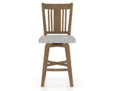 Canadel Swivel Counter Stool 7250 in 7C Fabric and 25 Pecan Washed, front view