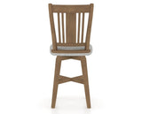 Canadel Swivel Counter Stool 7250 in 7C Fabric and 25 Pecan Washed, back view