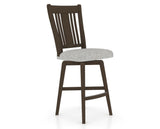 Canadel Swivel Counter Stool 7250 in 7C Fabric and 29 Hazelnut Washed, three-quarter view
