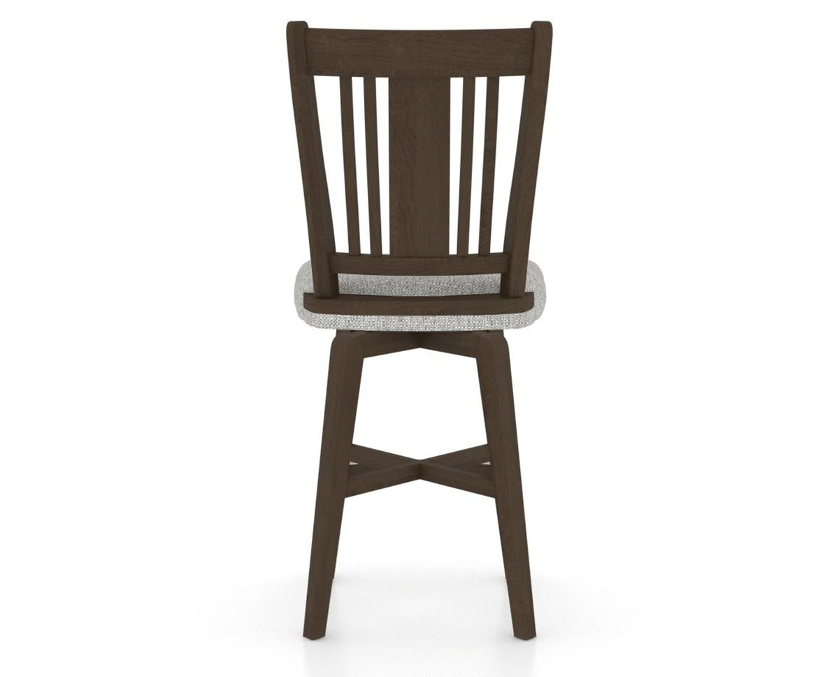 Canadel Swivel Counter Stool 7250 in 7C Fabric and 29 Hazelnut Washed, back view