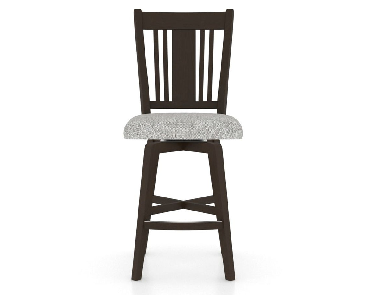 Canadel Swivel Counter Stool 7250 in 7C Fabric and 59 Davy's Grey, front view
