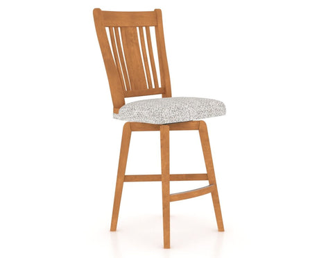 Canadel Swivel Counter Stool 7250 in FP Crypton® and 01 Honey Washed, three-quarter view