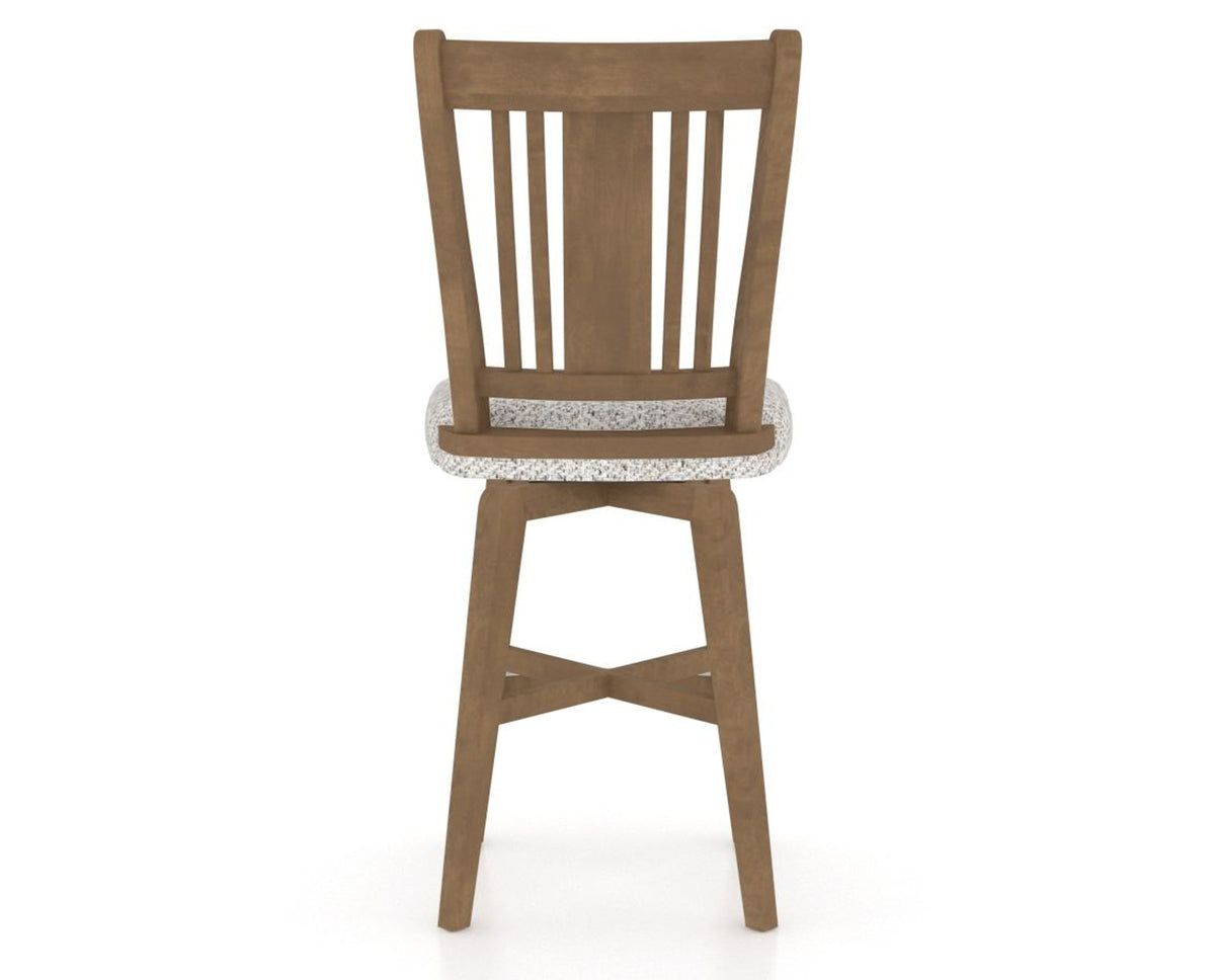 Canadel Swivel Counter Stool 7250 in FP Crypton® and 25 Pecan Washed, back view
