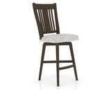 Canadel Swivel Counter Stool 7250 in FP Crypton® and 29 Hazelnut Washed, three-quarter view