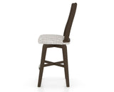 Canadel Swivel Counter Stool 7250 in FP Crypton® and 29 Hazelnut Washed, side view