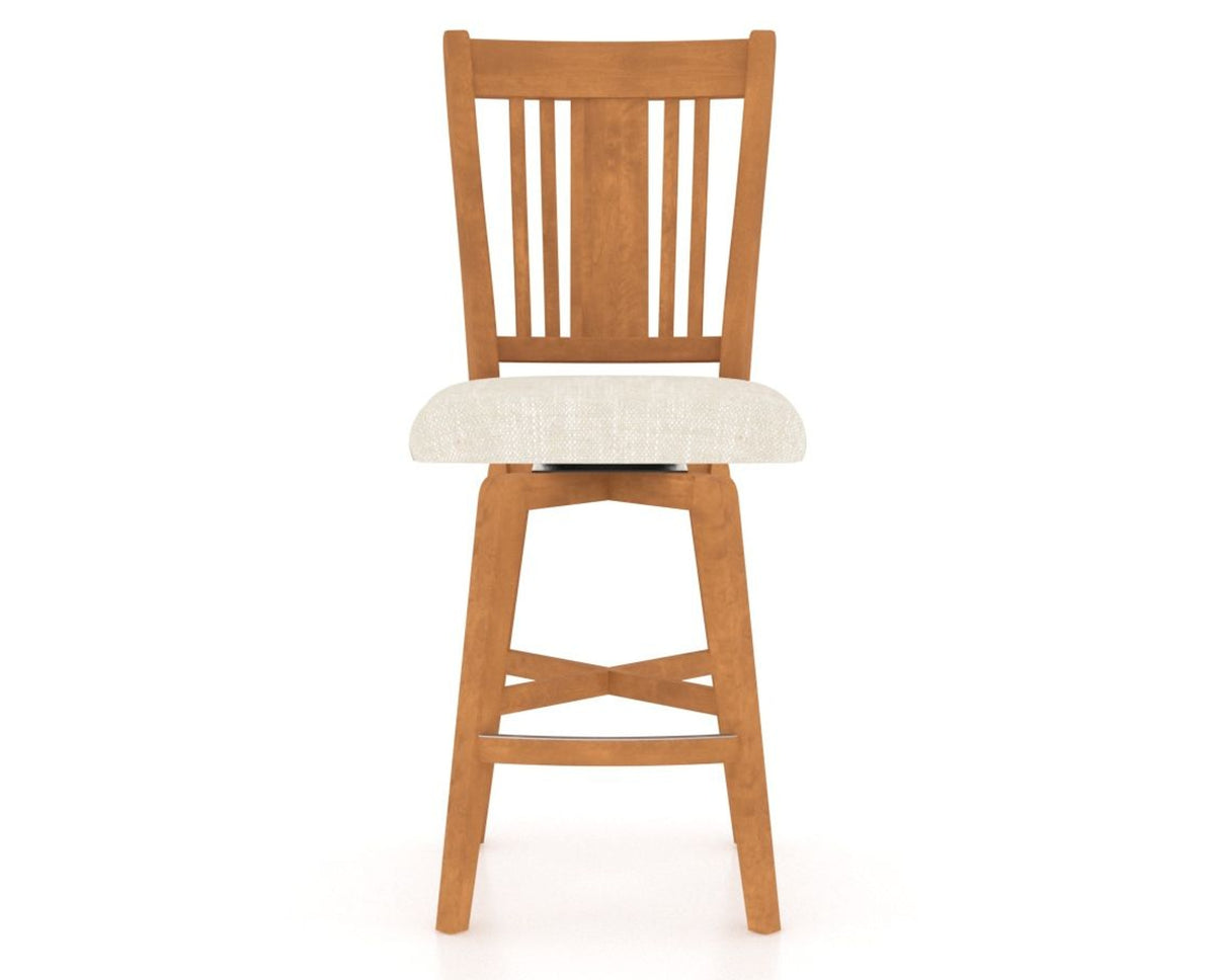 Canadel Swivel Counter Stool 7250 in FT InsideOut® and 01 Honey Washed, front view