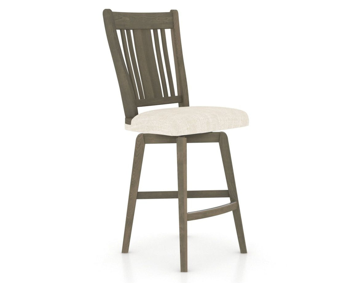 Canadel Swivel Counter Stool 7250 in FT InsideOut® and 08 Shadow, three-quarter view