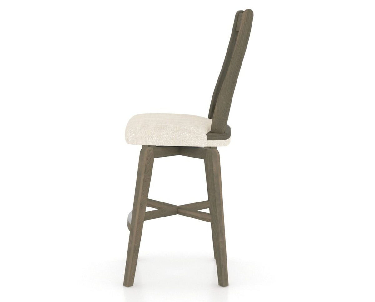 Canadel Swivel Counter Stool 7250 in FT InsideOut® and 08 Shadow, side view